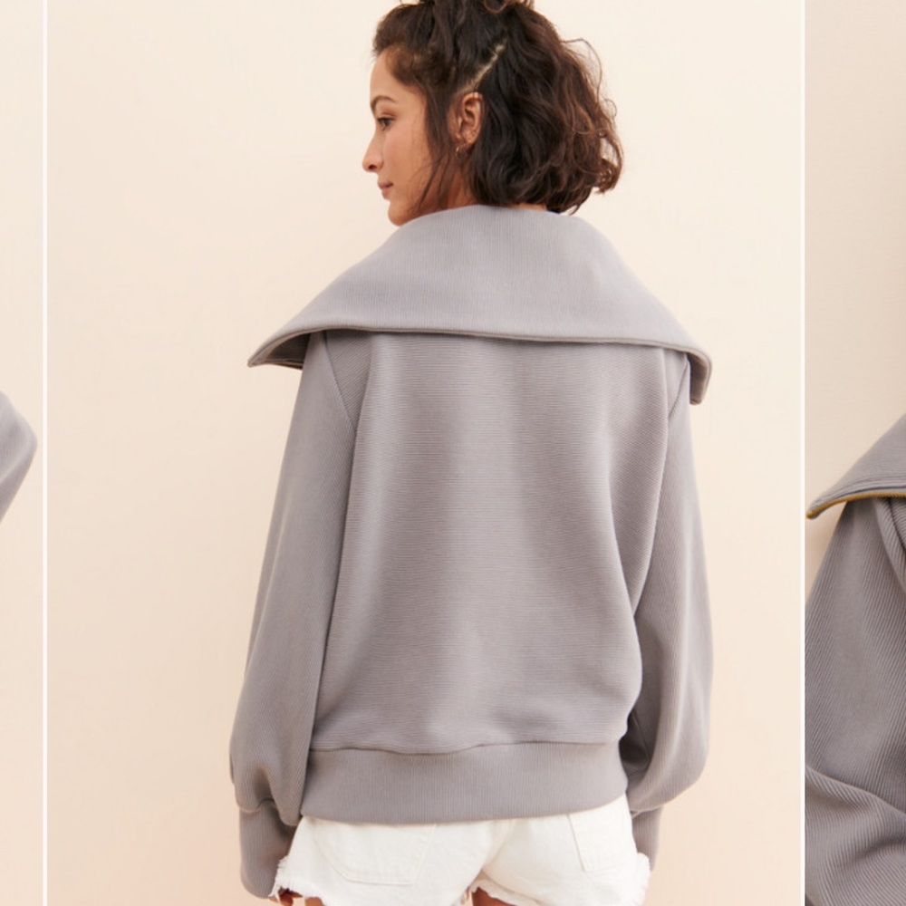 Gray Half-Zip Pullover - image 2